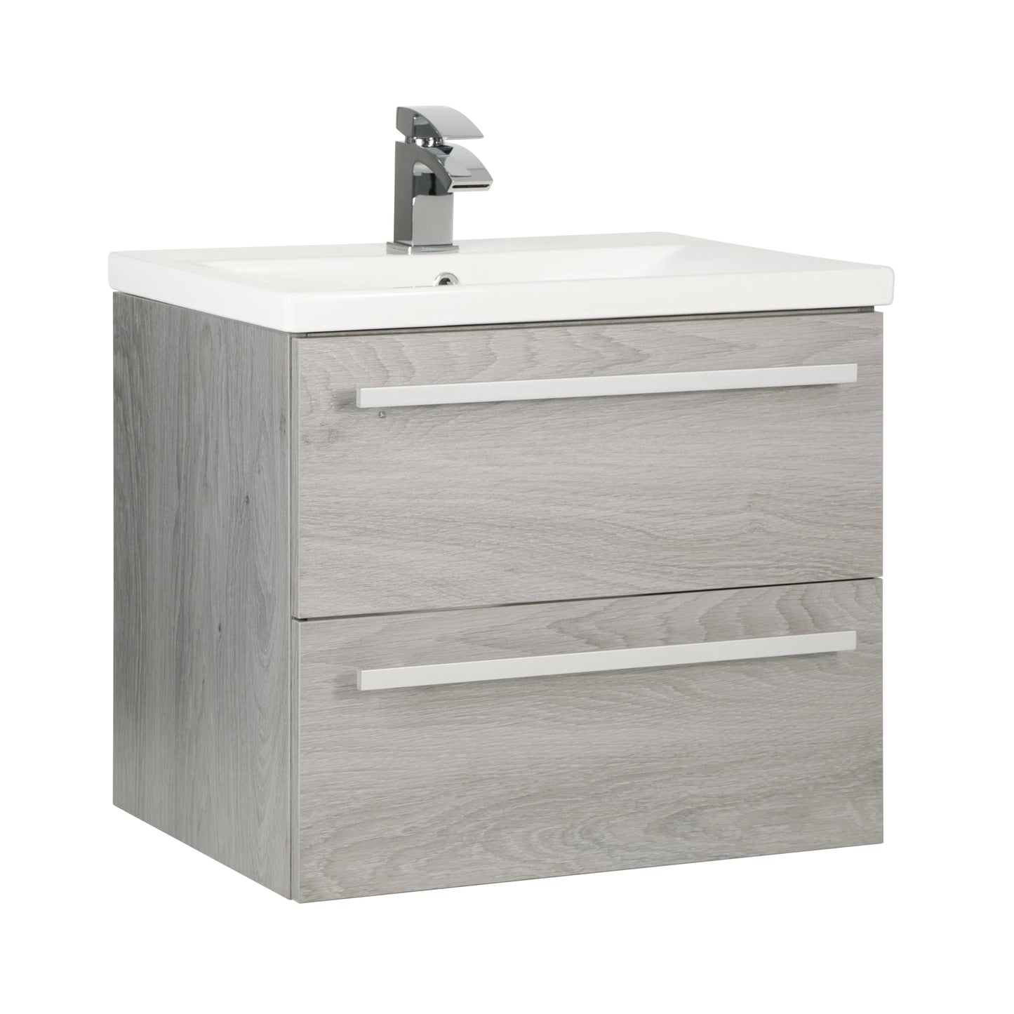 Purity Kartell Wall Mounted Two Drawer 600mm Basin Sink Vanity Unit