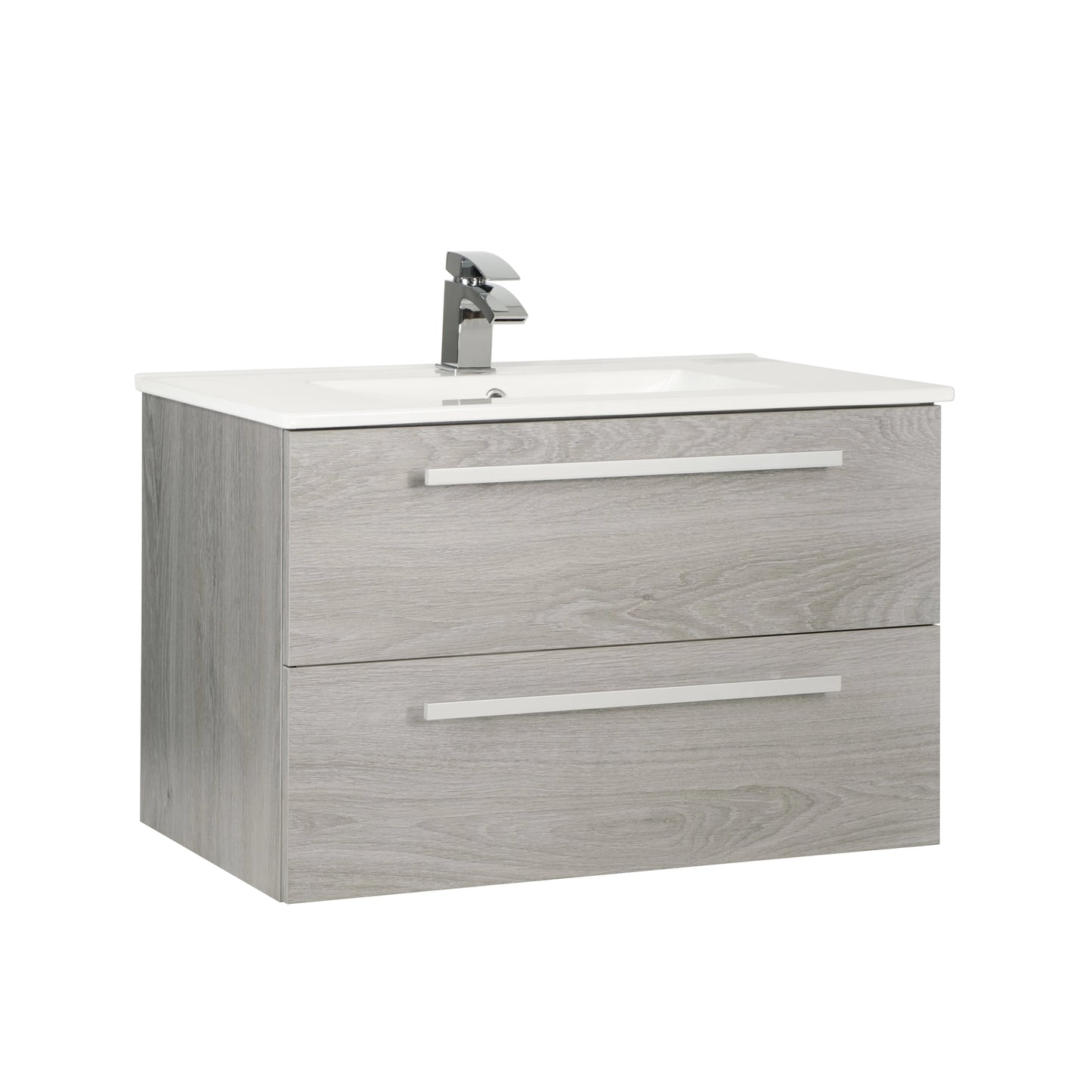 Purity Kartell Wall Mounted Two Drawer 800mm Basin Sink Vanity Unit