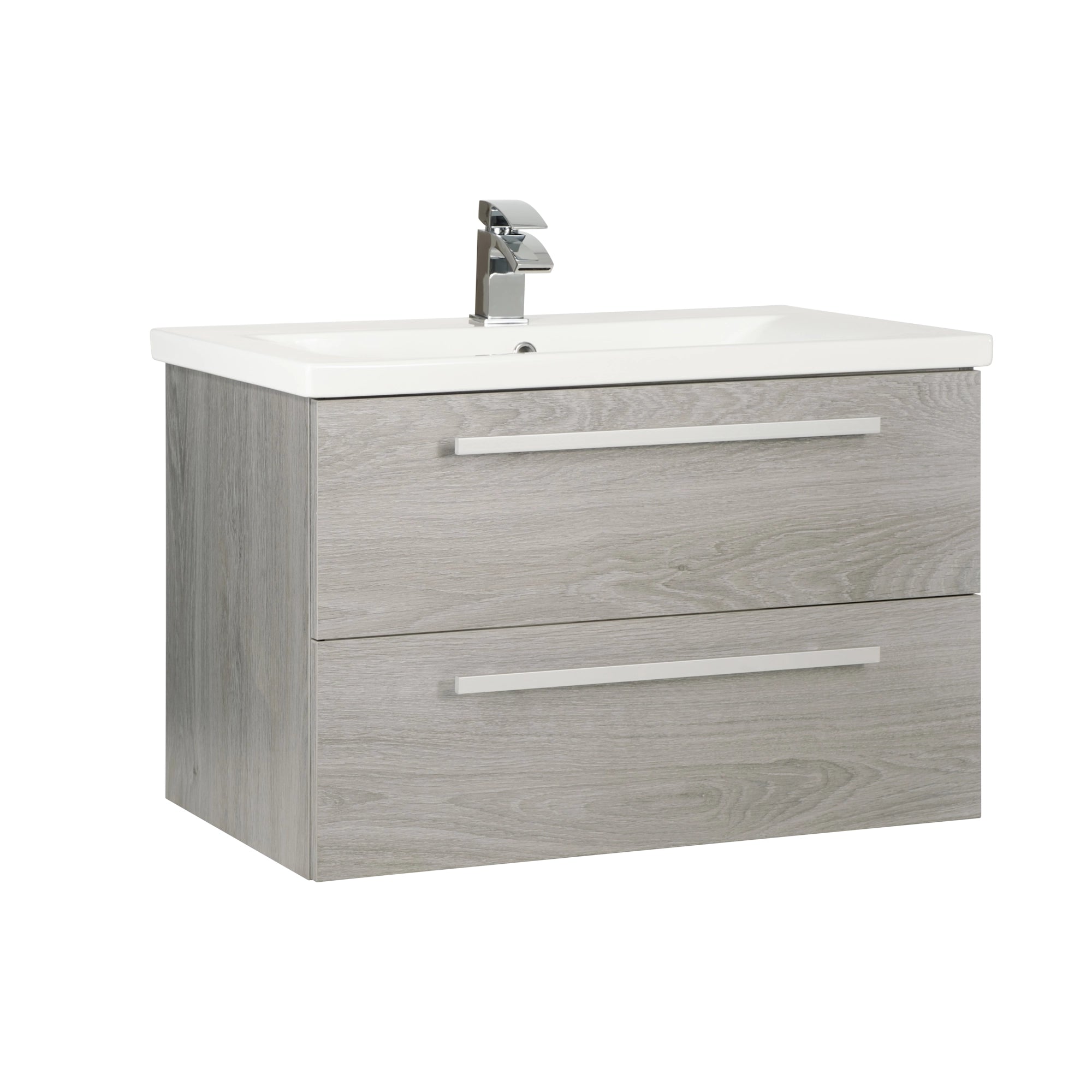Purity Kartell Wall Mounted Two Drawer 800mm Basin Sink Vanity Unit