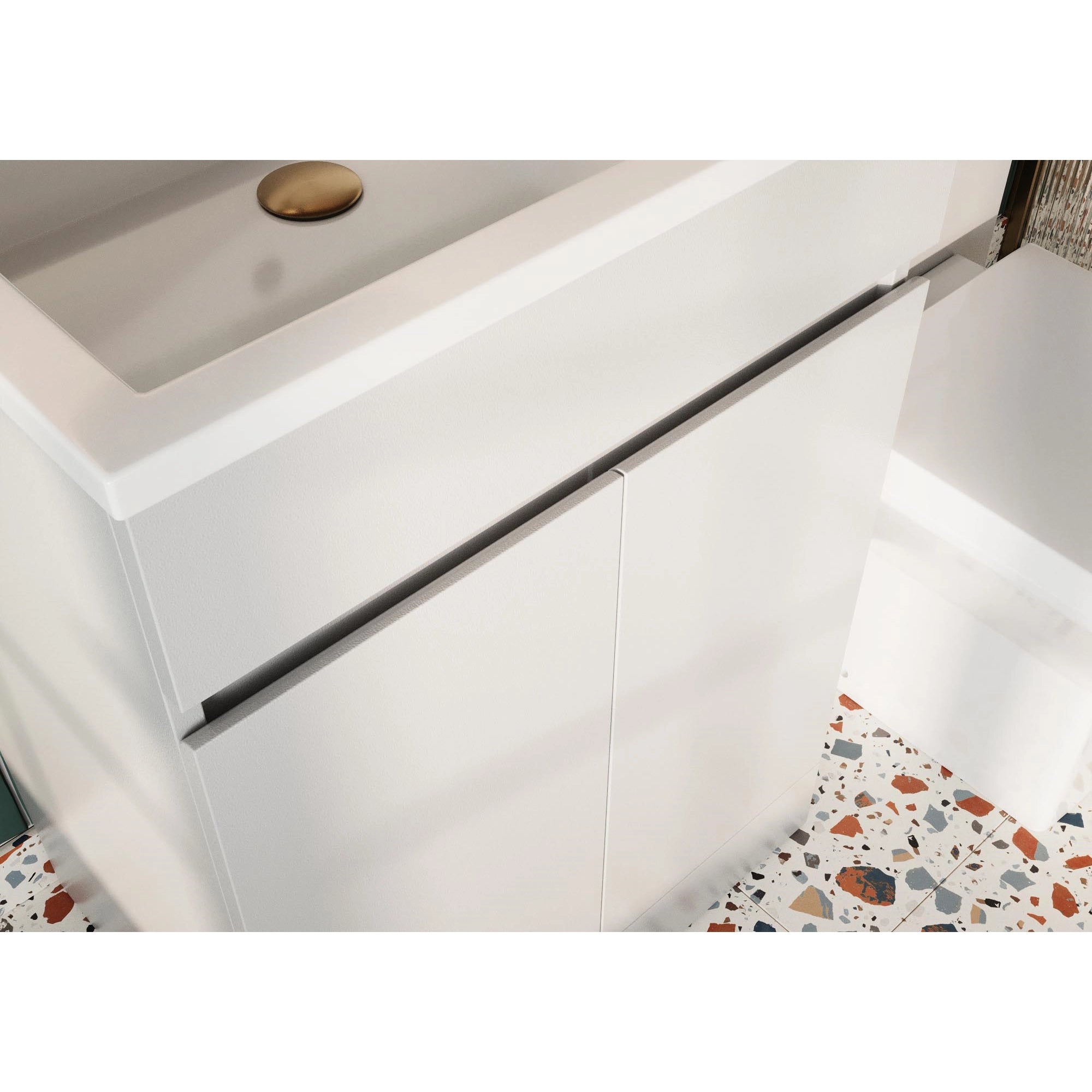 Waterguard Floor Standing Gloss White Basin Sink Vanity Unit