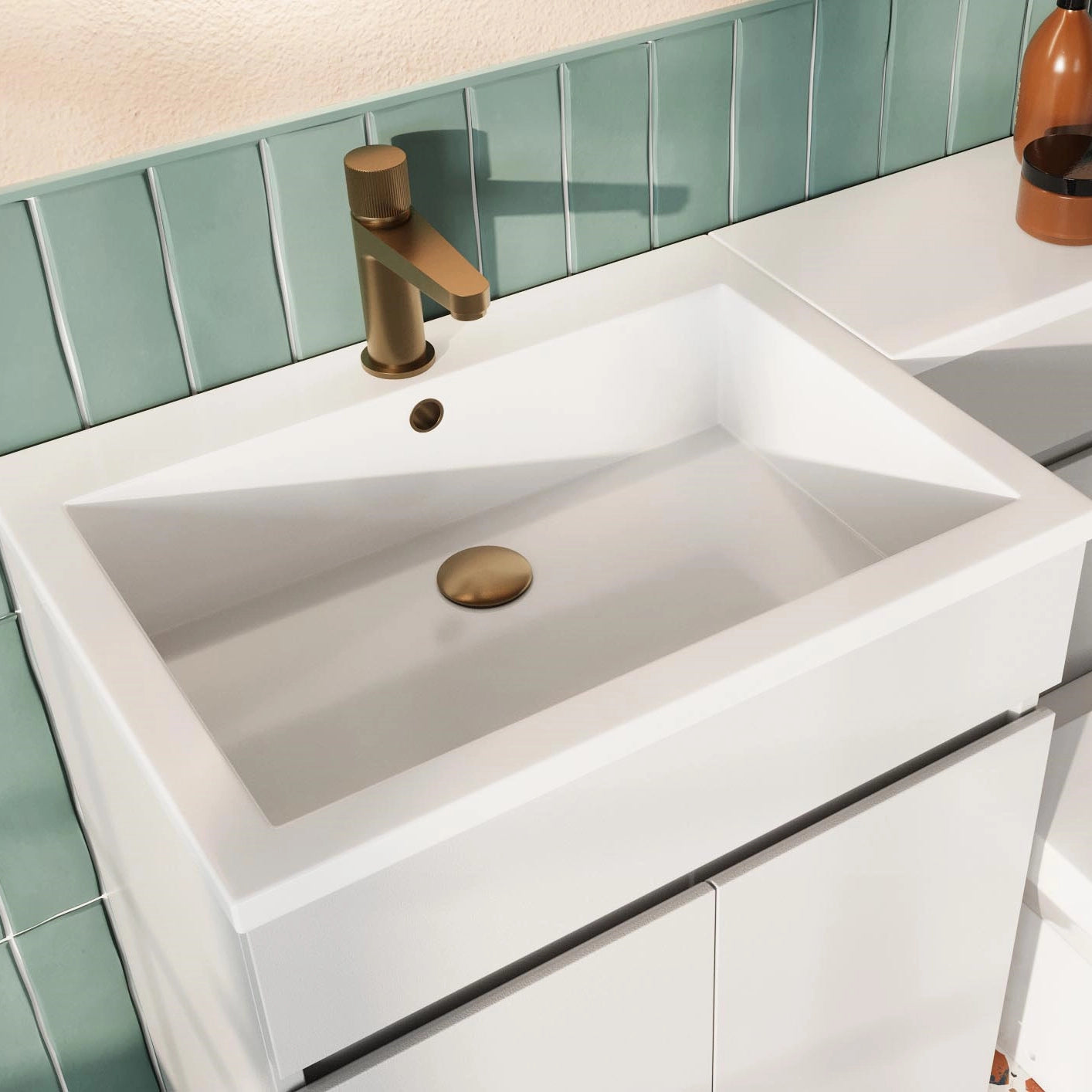 Waterguard Floor Standing Gloss White Basin Sink Vanity Unit