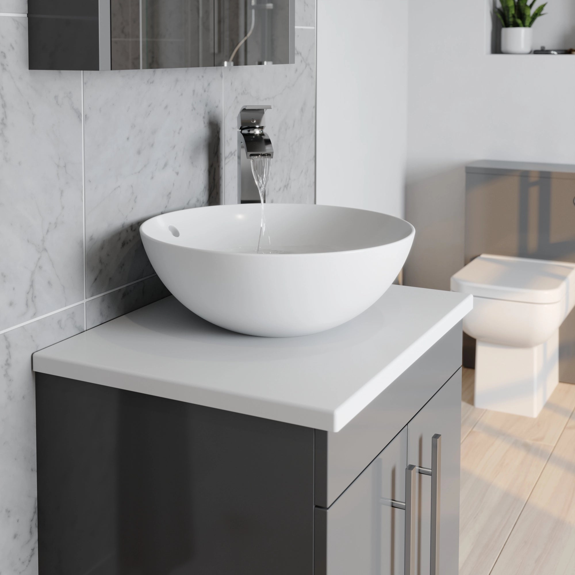 Purity Kartell Floor Standing Two Drawer 600mm Counter Top Vanity Unit