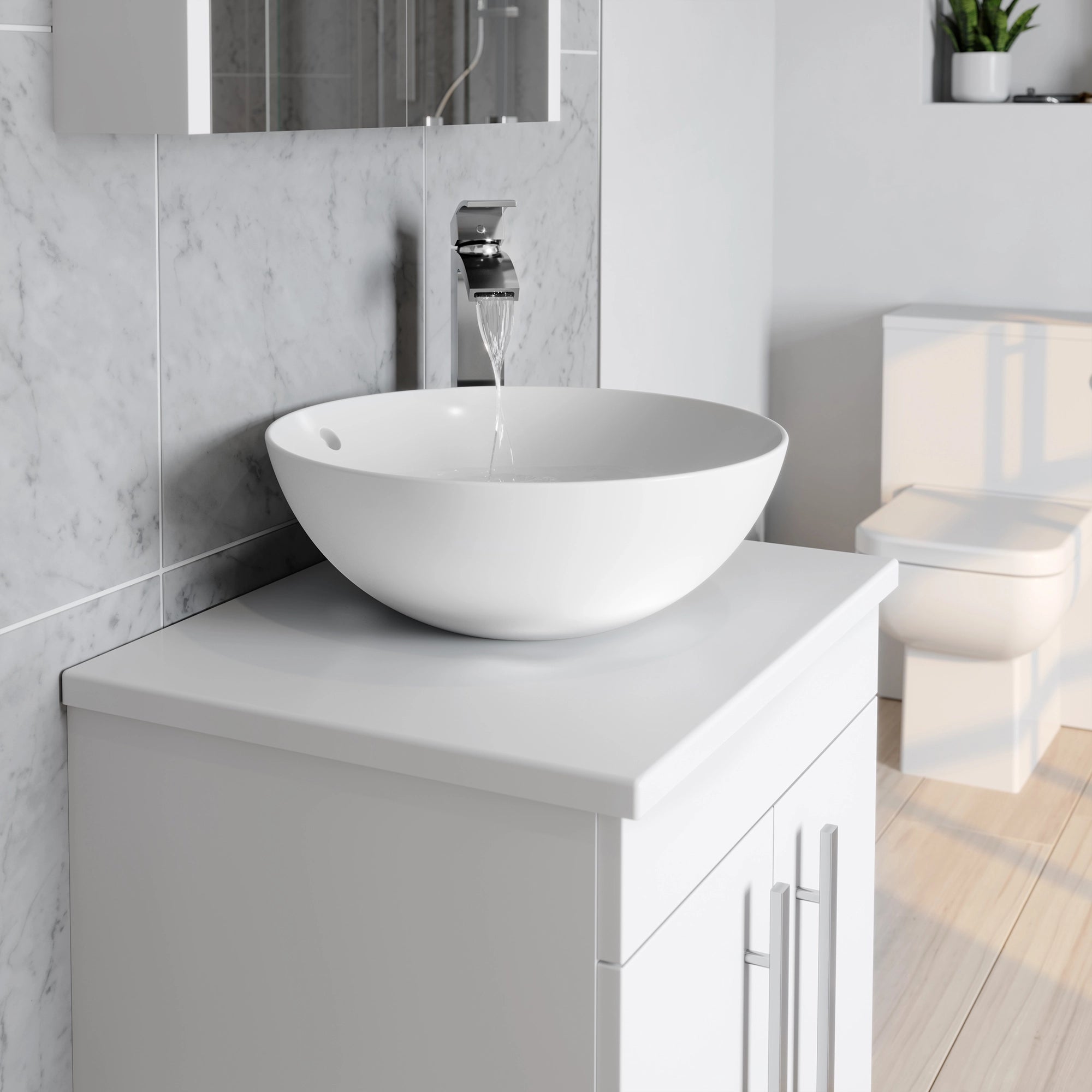 Purity Kartell Floor Standing Two Drawer 600mm Counter Top Vanity Unit