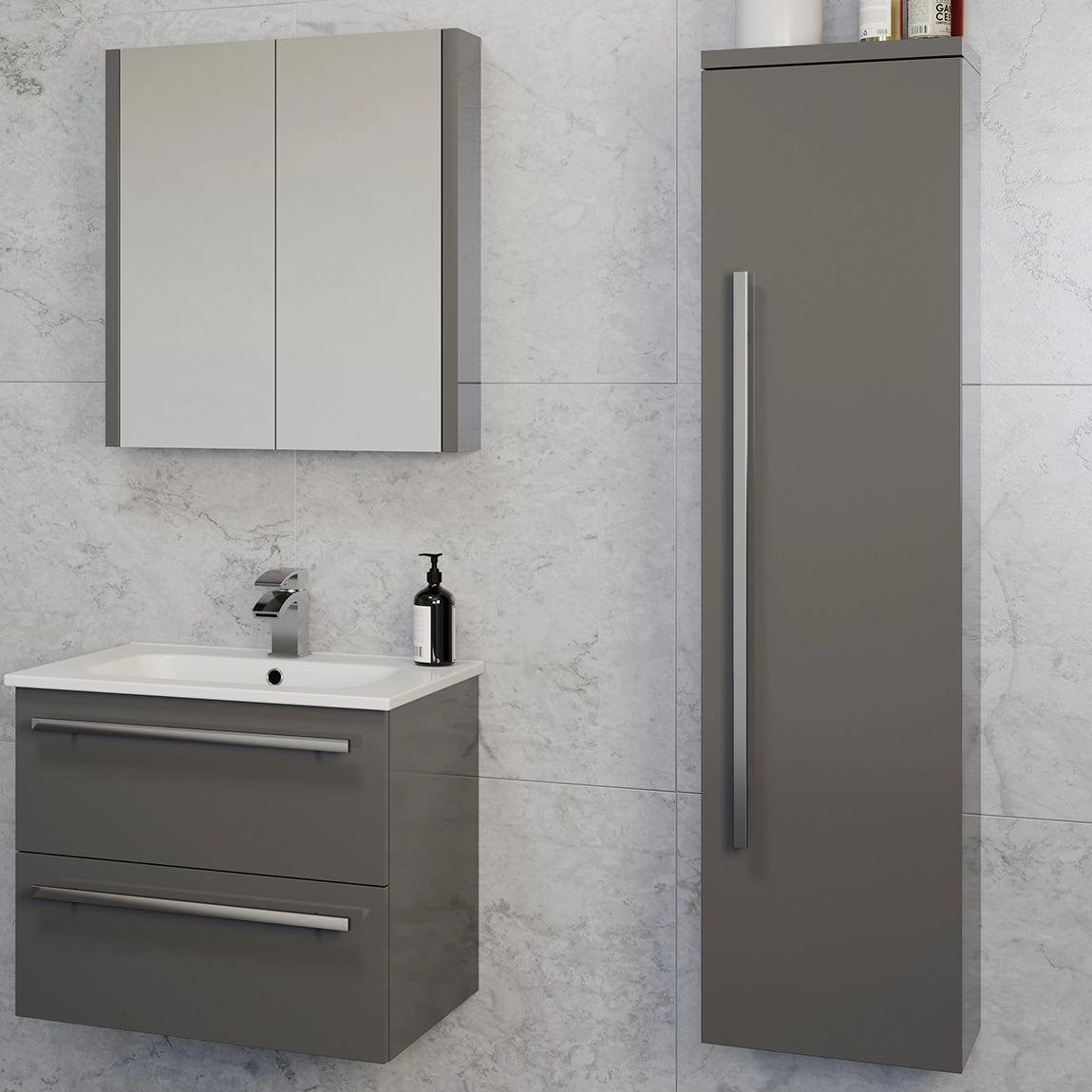 Purity Kartell Wall Mounted Tall Boy Side Unit