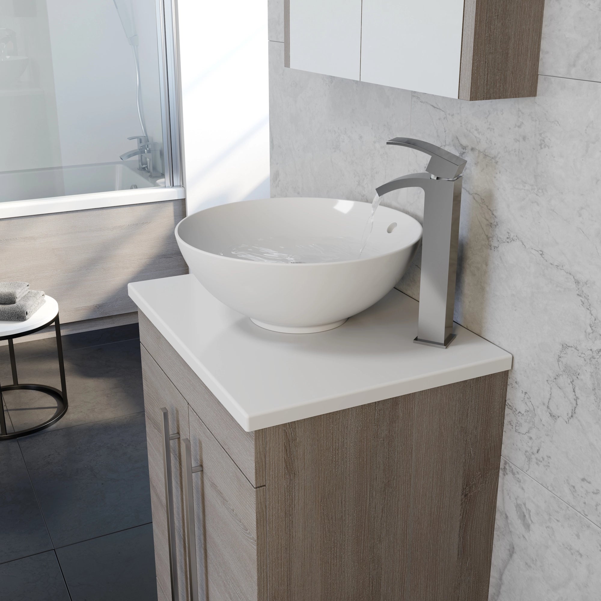 Purity Kartell Floor Standing Two Drawer 600mm Counter Top Vanity Unit