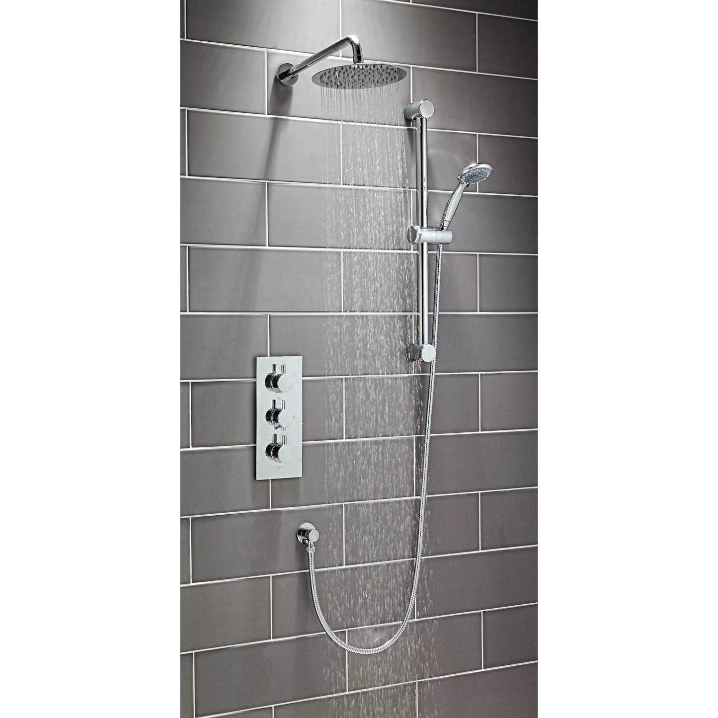 Chrome Oval Handle Thermostatic Concealed Shower Valve