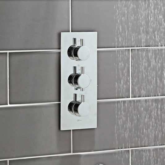 Chrome Oval Handle Thermostatic Concealed Shower Valve