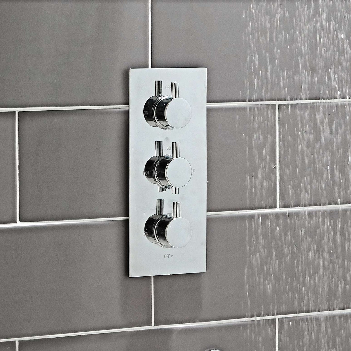 Chrome Oval Handle Thermostatic Concealed Shower Valve