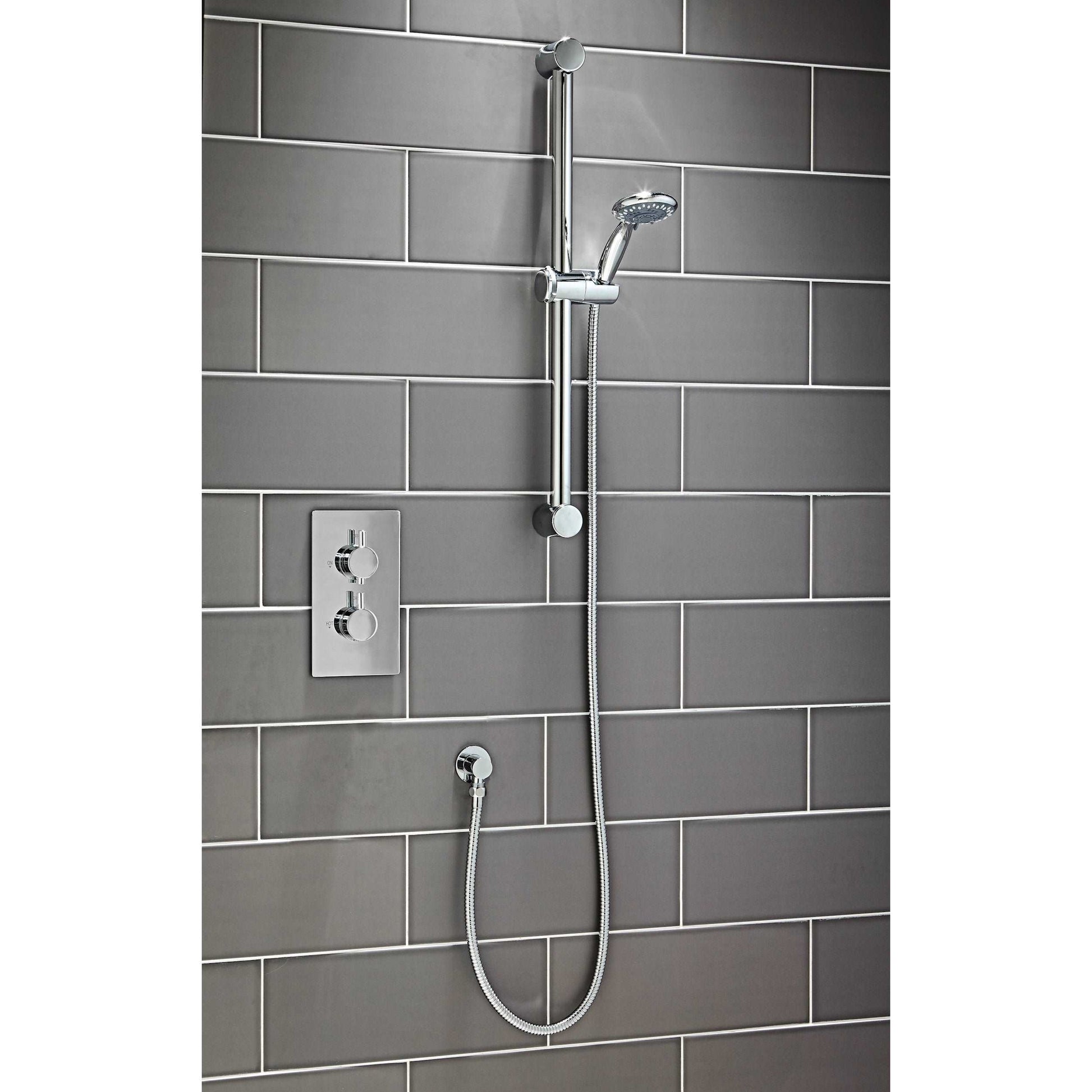 Chrome Oval Handle Thermostatic Concealed Shower Valve