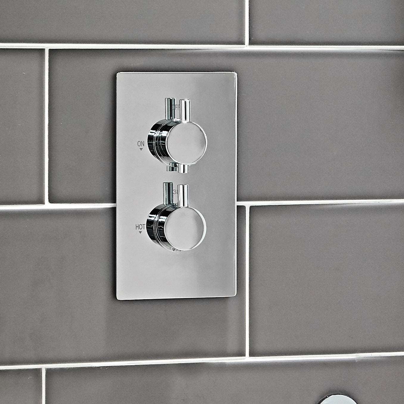 Chrome Oval Handle Thermostatic Concealed Shower Valve