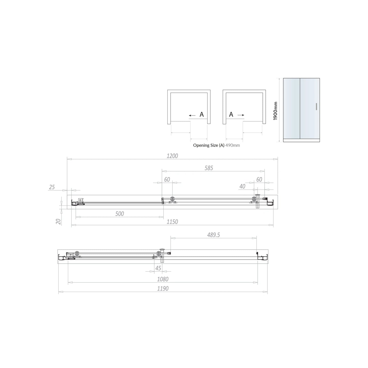 S6 Sliding Door Brushed Brass Shower Door