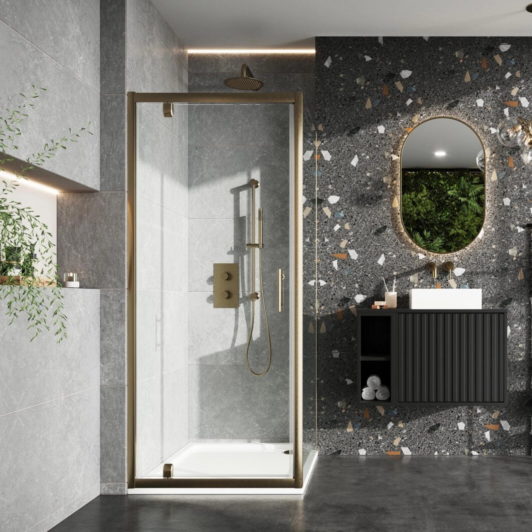 S6 Brushed Brass Shower Side Panel