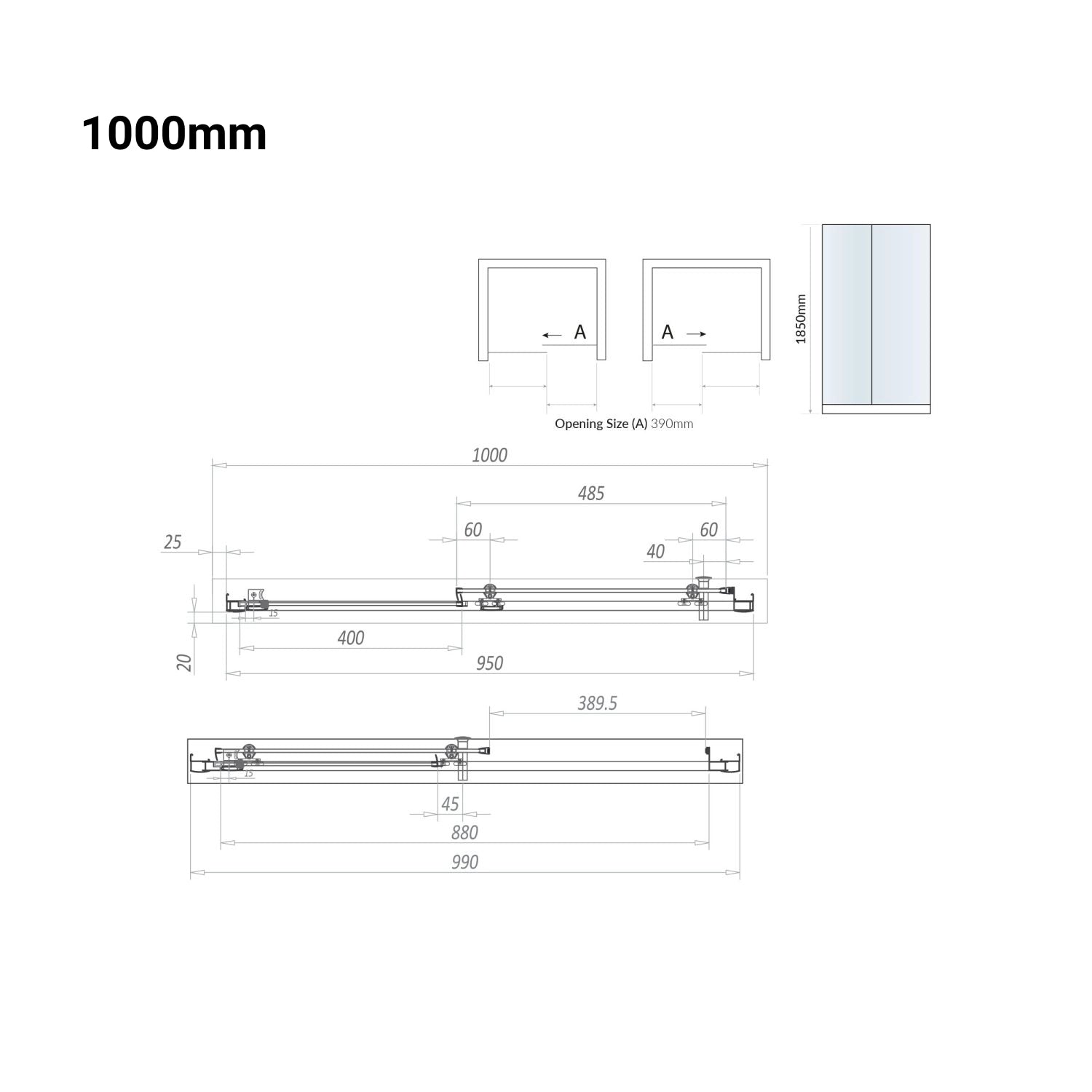 S6 Sliding Door Black Shower Door