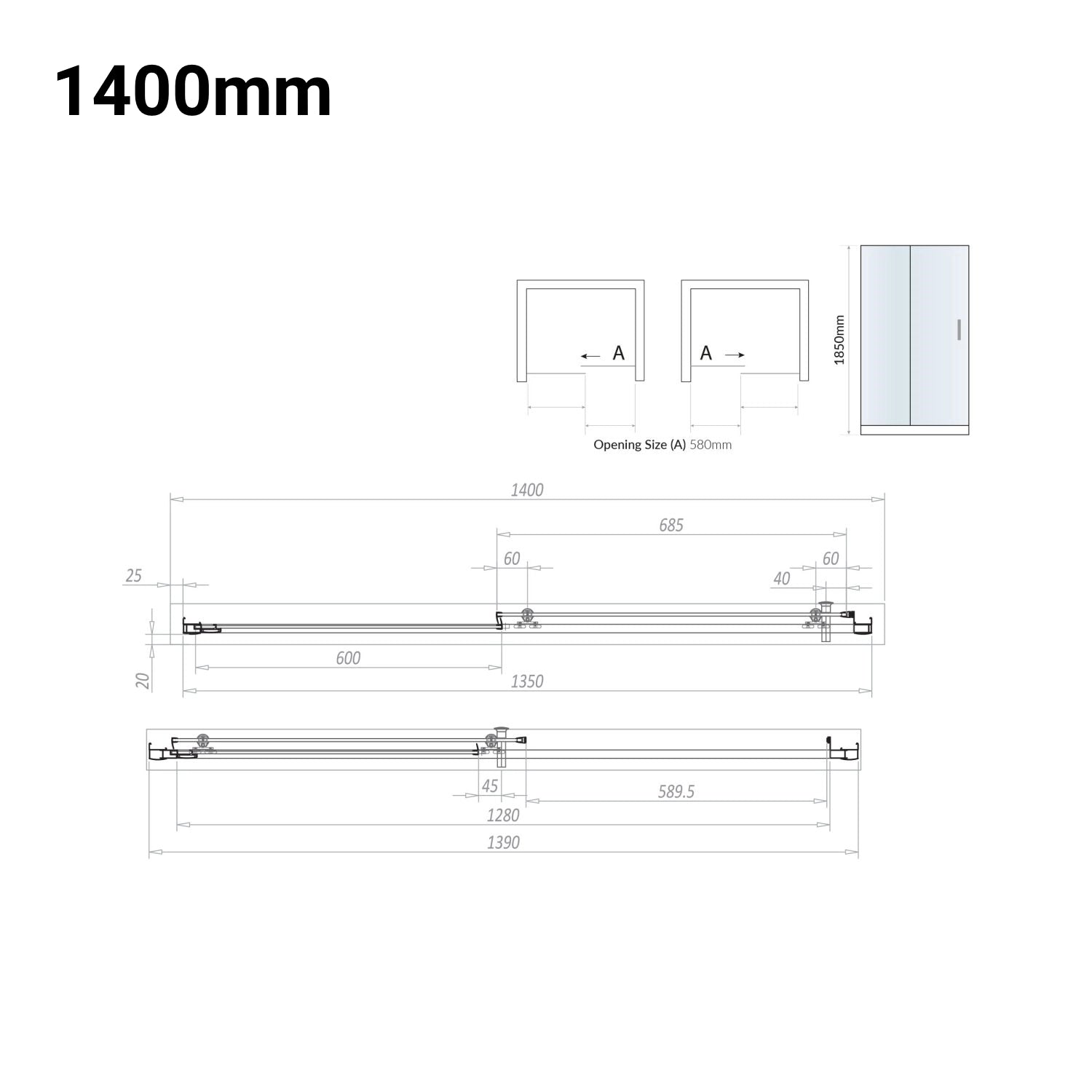 S6 Sliding Door Chrome Shower Door
