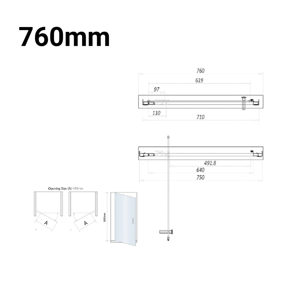 S6 Pivot Door Chrome Shower Door