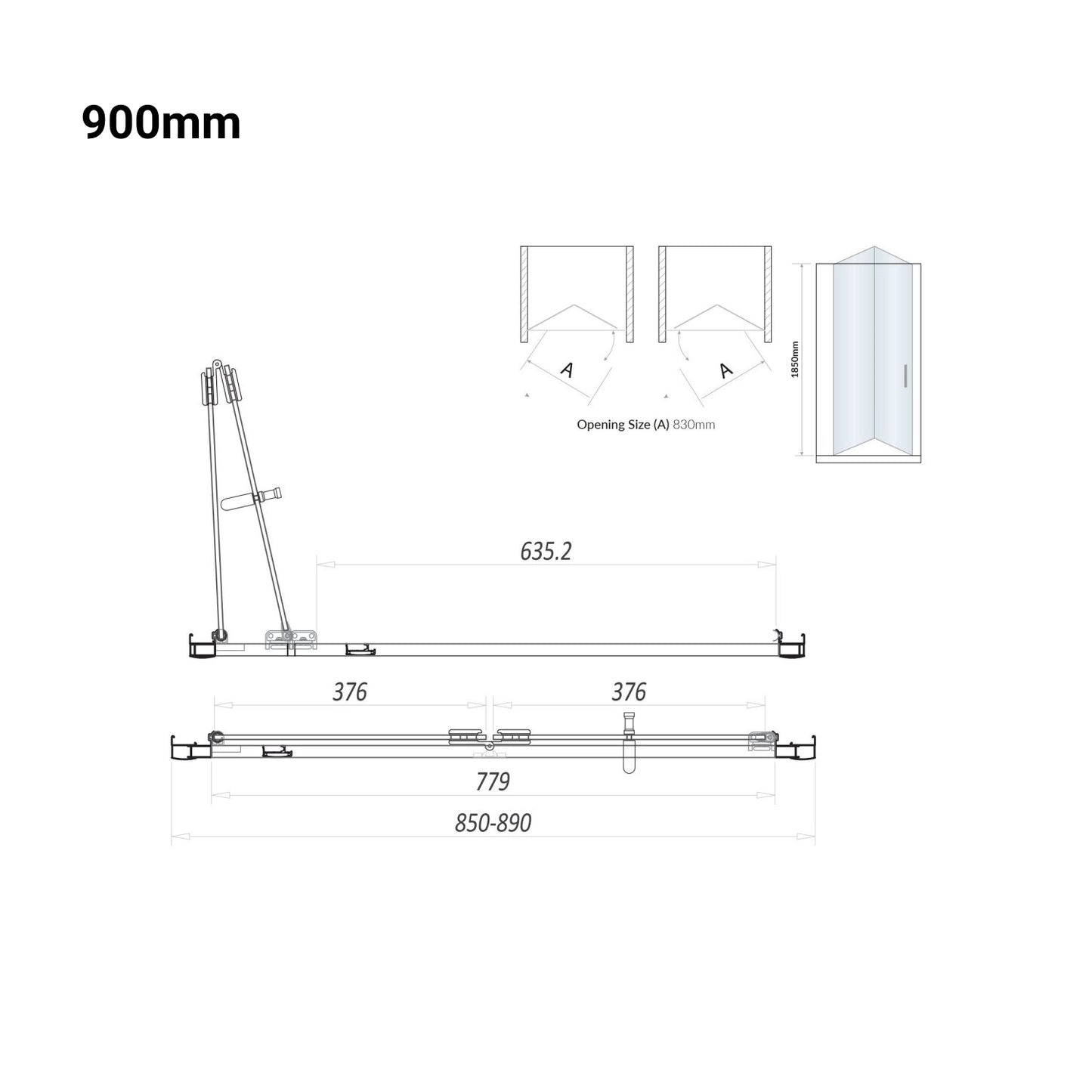 S6 Bifold Semi Frameless Chrome Shower Door