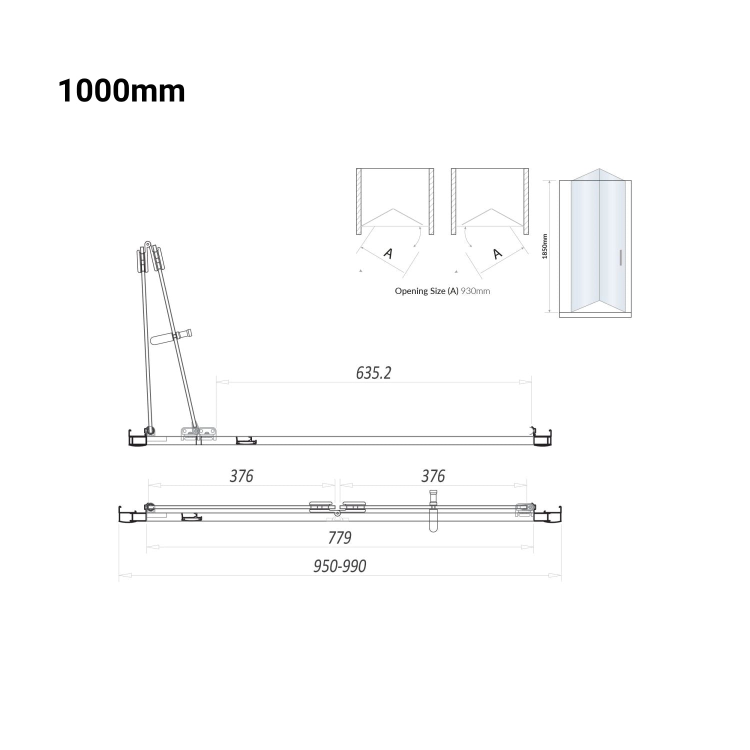 S6 Bifold Semi Frameless Chrome Shower Door