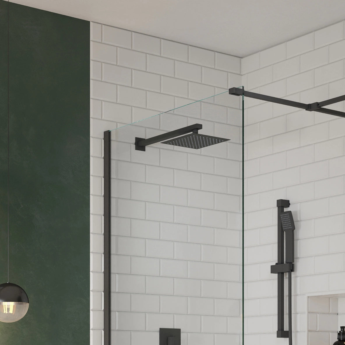 Stainless Steel Black Shower Wall Arm