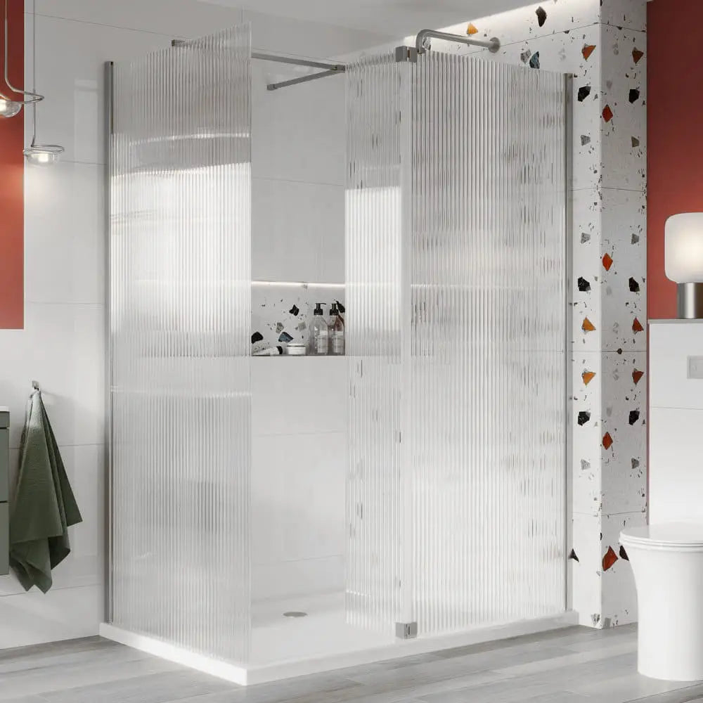 Scudo S8 Fluted Wet Room Flipper Panel 300mm