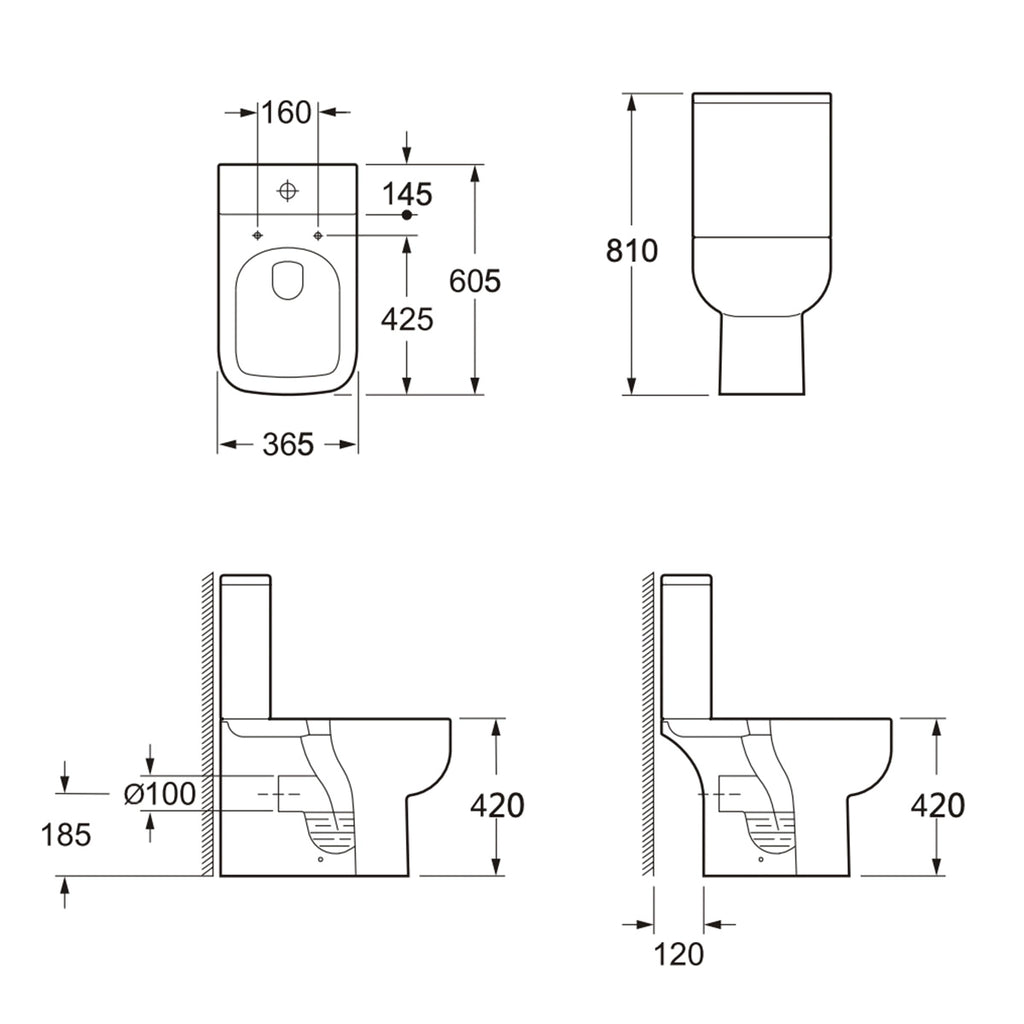 Choices 600 Open Back Pan & Soft Close Toilet Seat