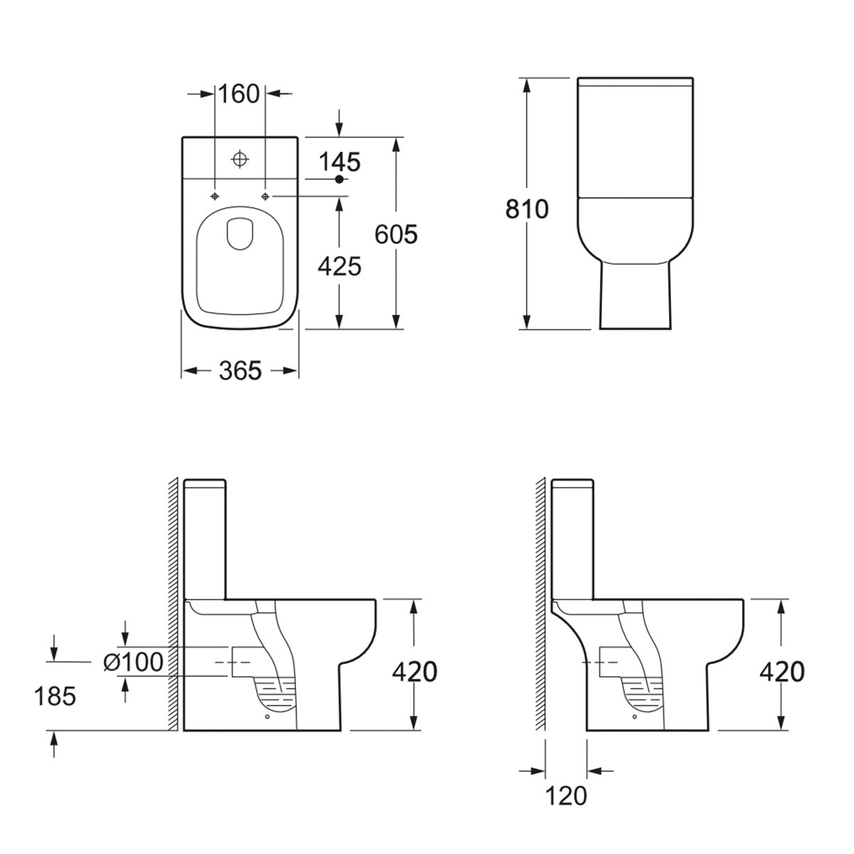 Choices 600 Open Back Pan & Soft Close Toilet Seat