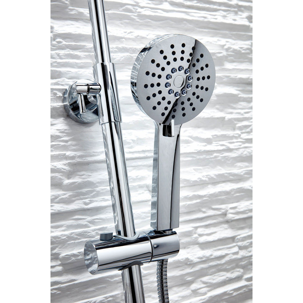 Serena Chrome Round Rigid Riser Shower – Bubbles Showers and Bathrooms