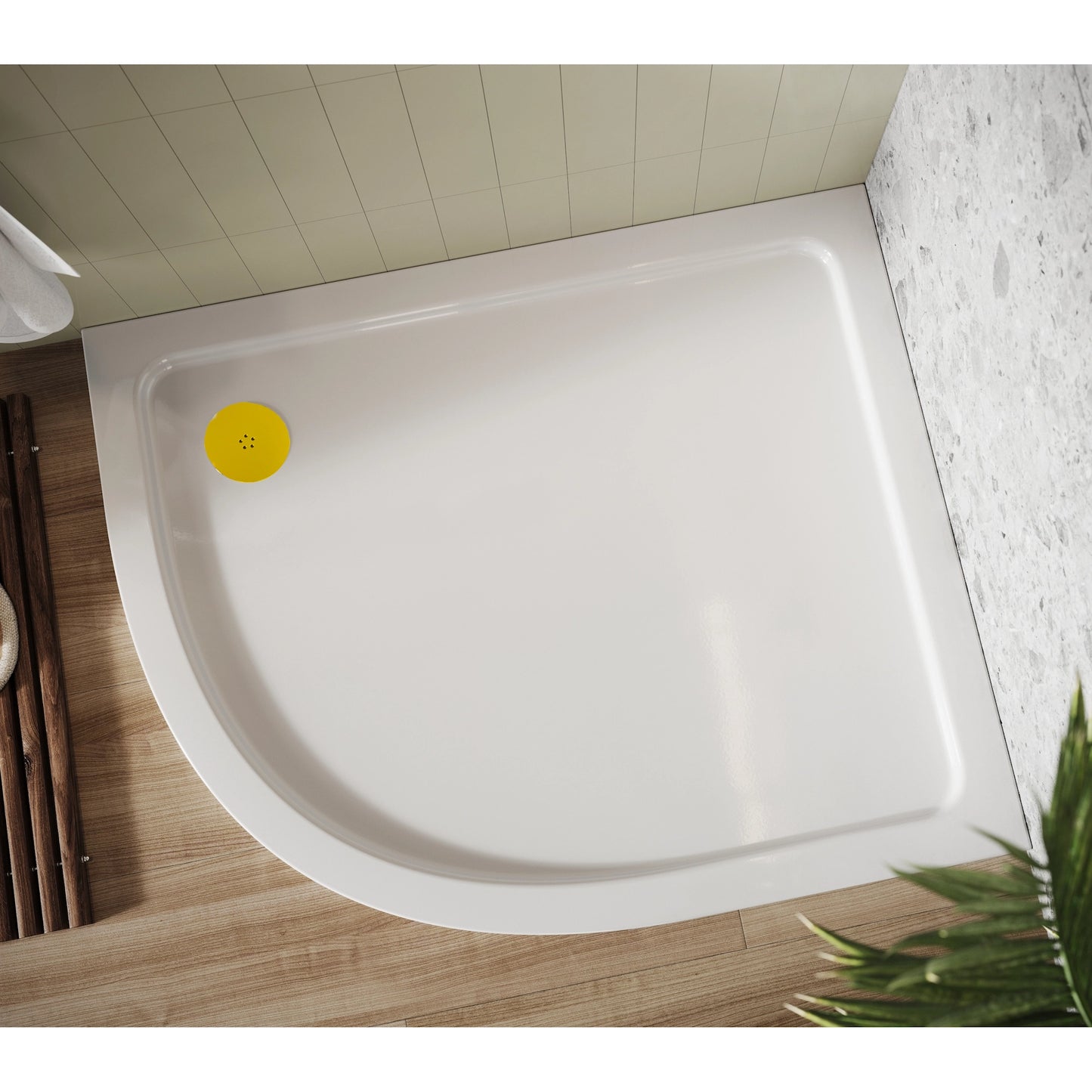 Shires White Offset Quadrant Low Profile Shower Tray