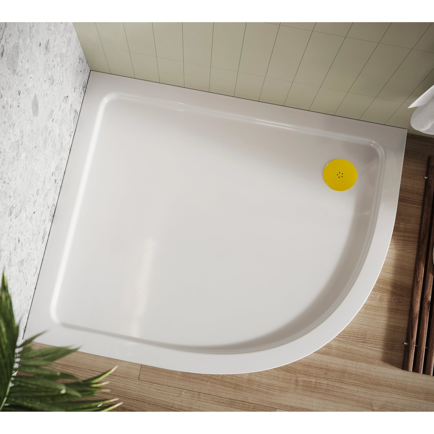 Shires White Offset Quadrant Low Profile Shower Tray