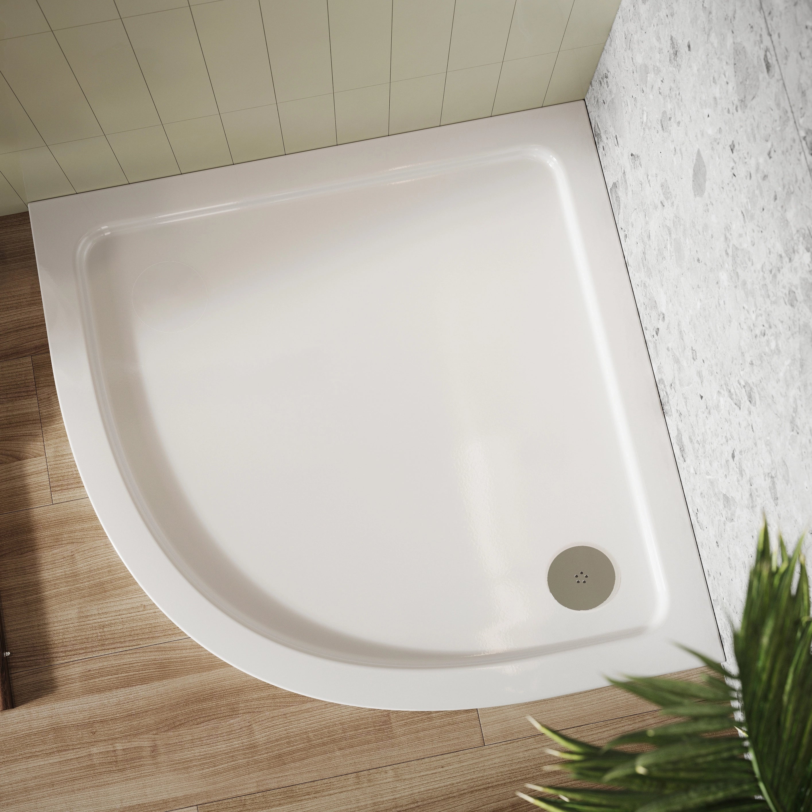 Shires White Quadrant Low Profile Shower Tray