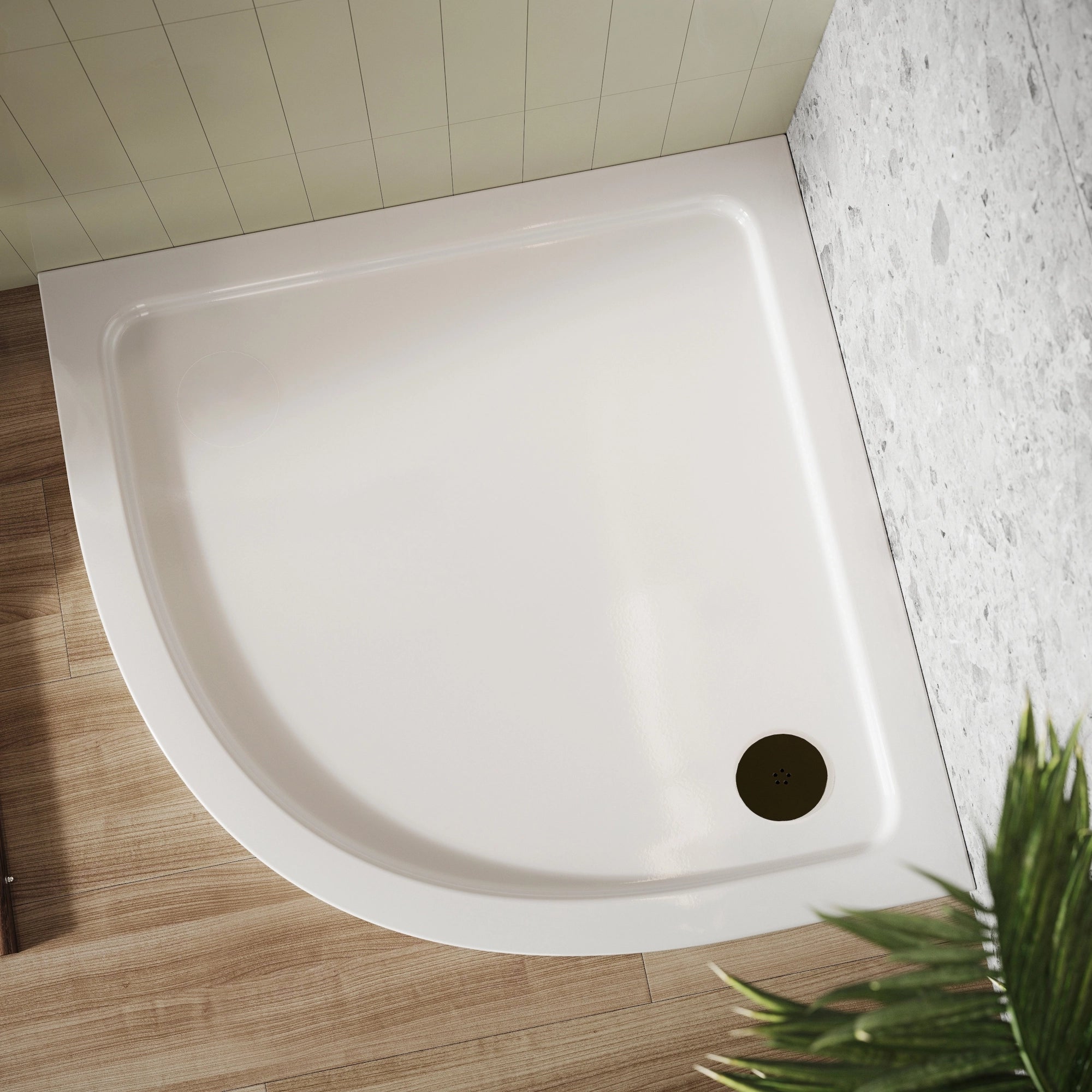 Shires White Quadrant Low Profile Shower Tray