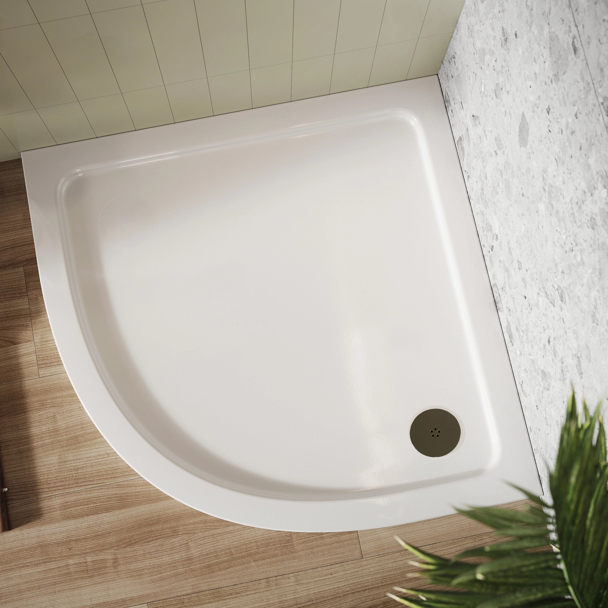 Shires White Quadrant Low Profile Shower Tray