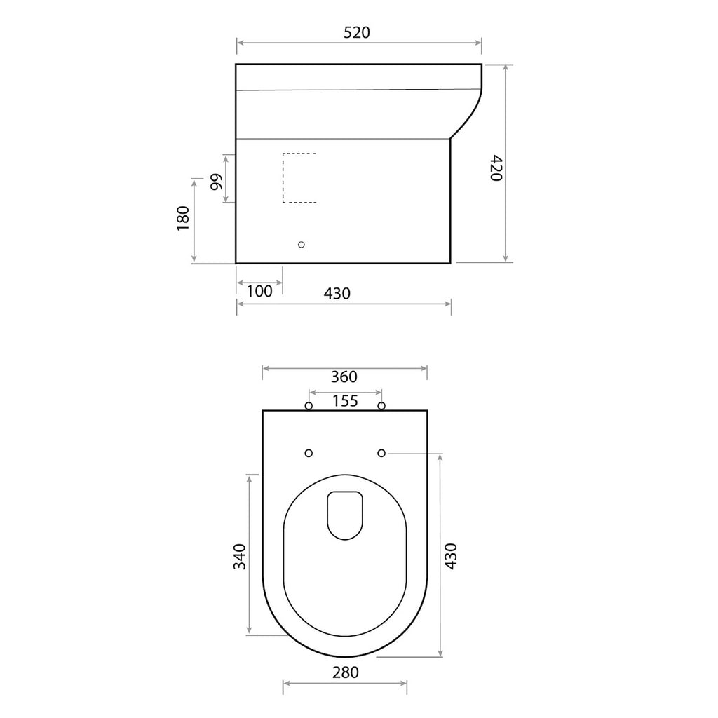 Spa Back to Wall Scudo WC Toilet with Soft Close Toilet Seat