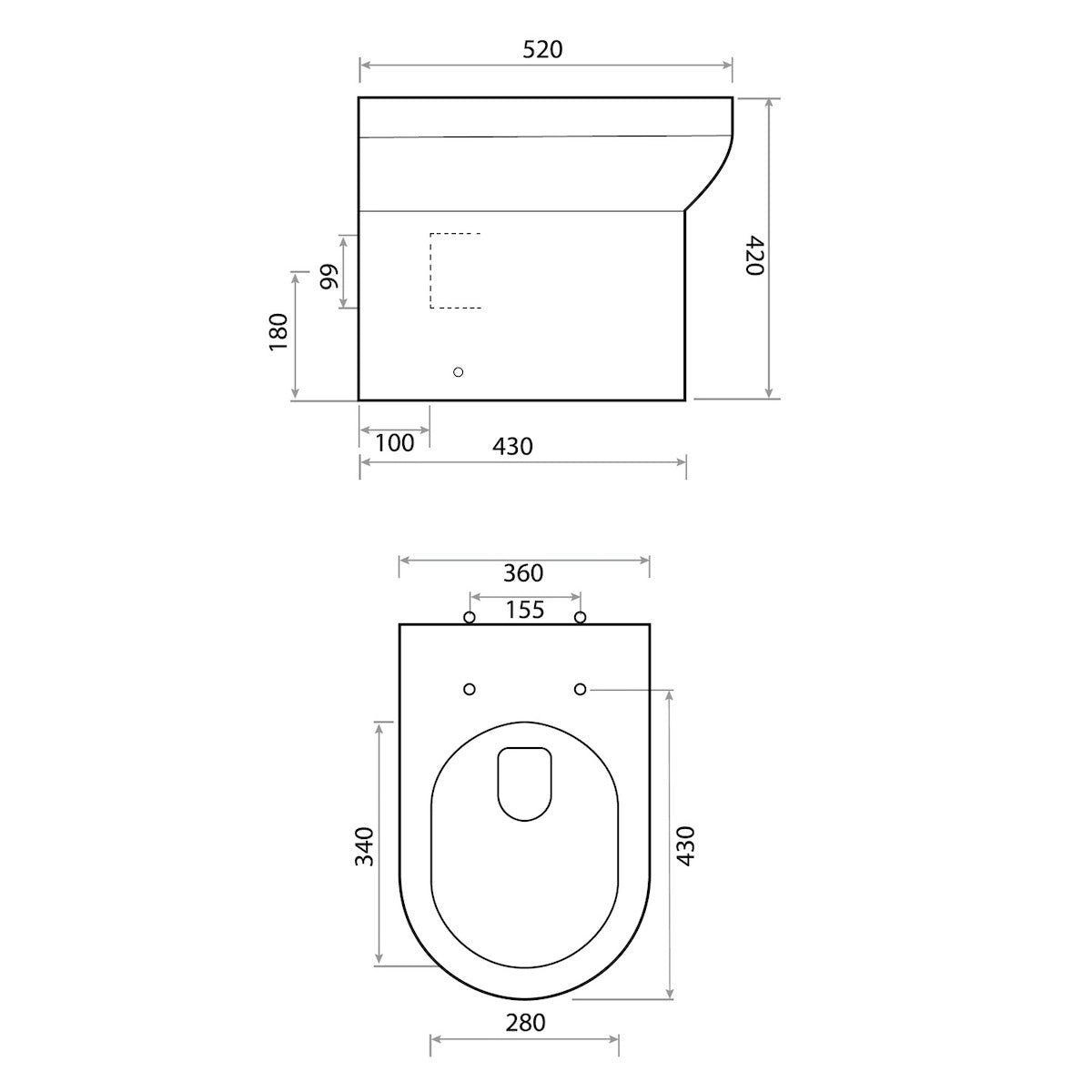 Spa Back to Wall Scudo WC Toilet with Soft Close Toilet Seat