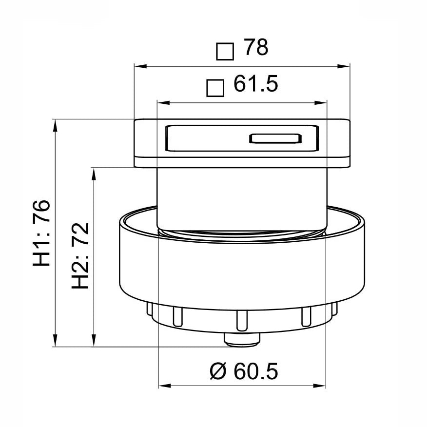 Square Dual Flush Push Buttons & Plate