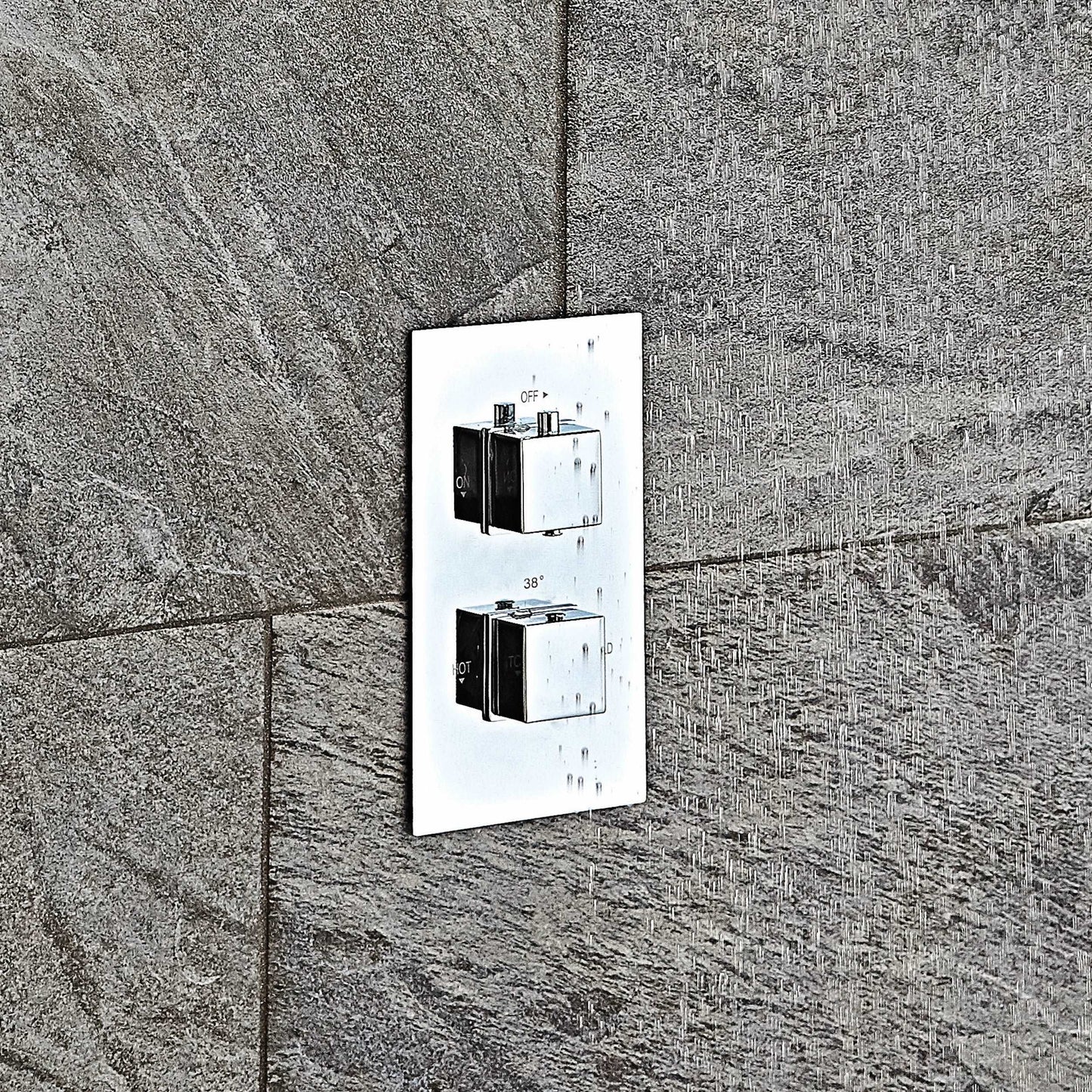 Chrome Square Handle Thermostatic Concealed Shower Valve