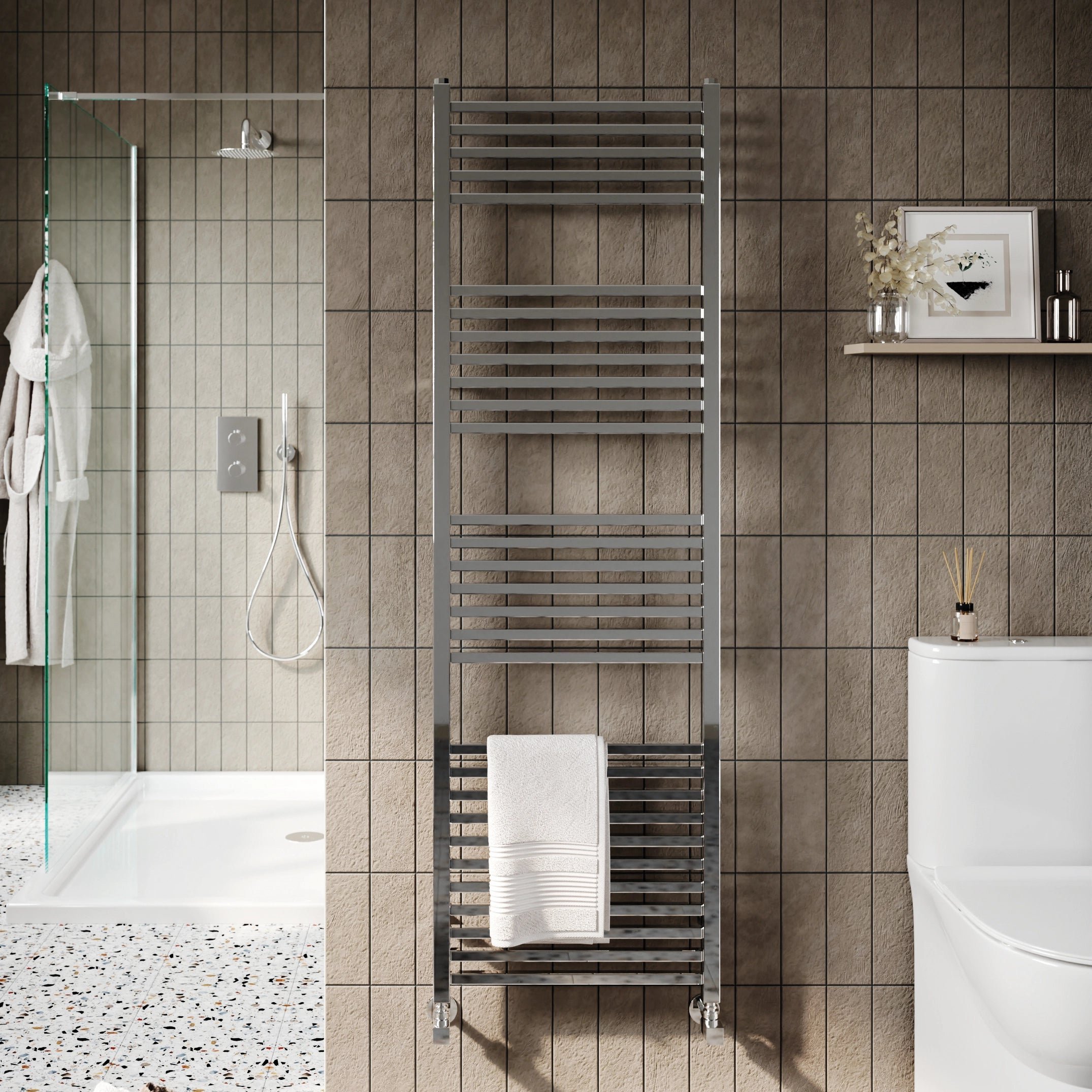 Simona Designer Carbon Steel Towel Radiator – Bubbles Showers and Bathrooms