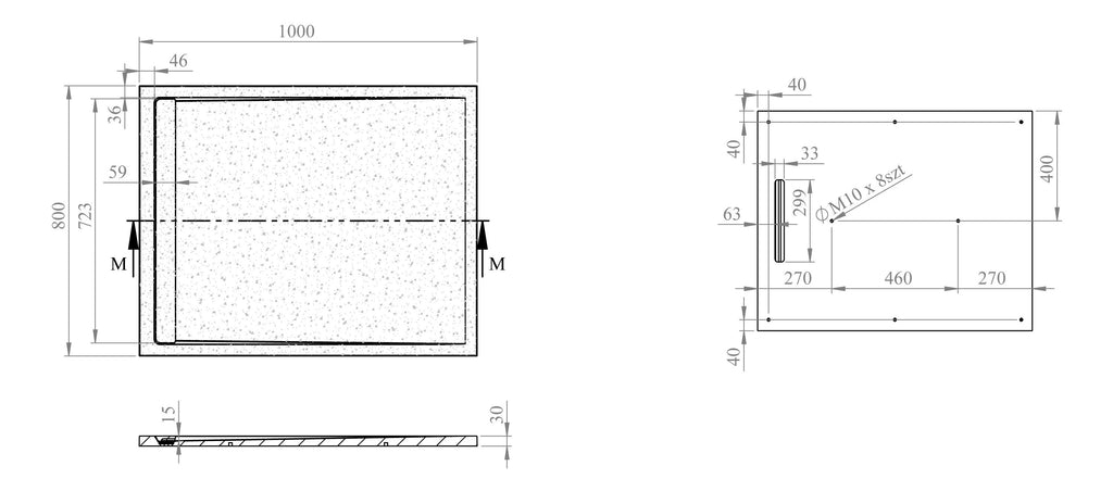 Glacial Slate Rectangle Slimline Shower Tray