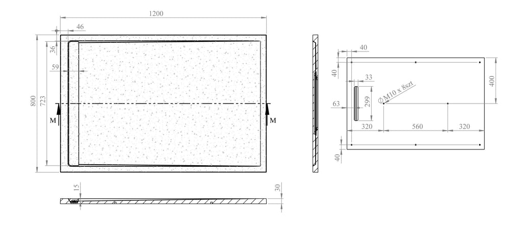 Glacial Slate Rectangle Slimline Shower Tray
