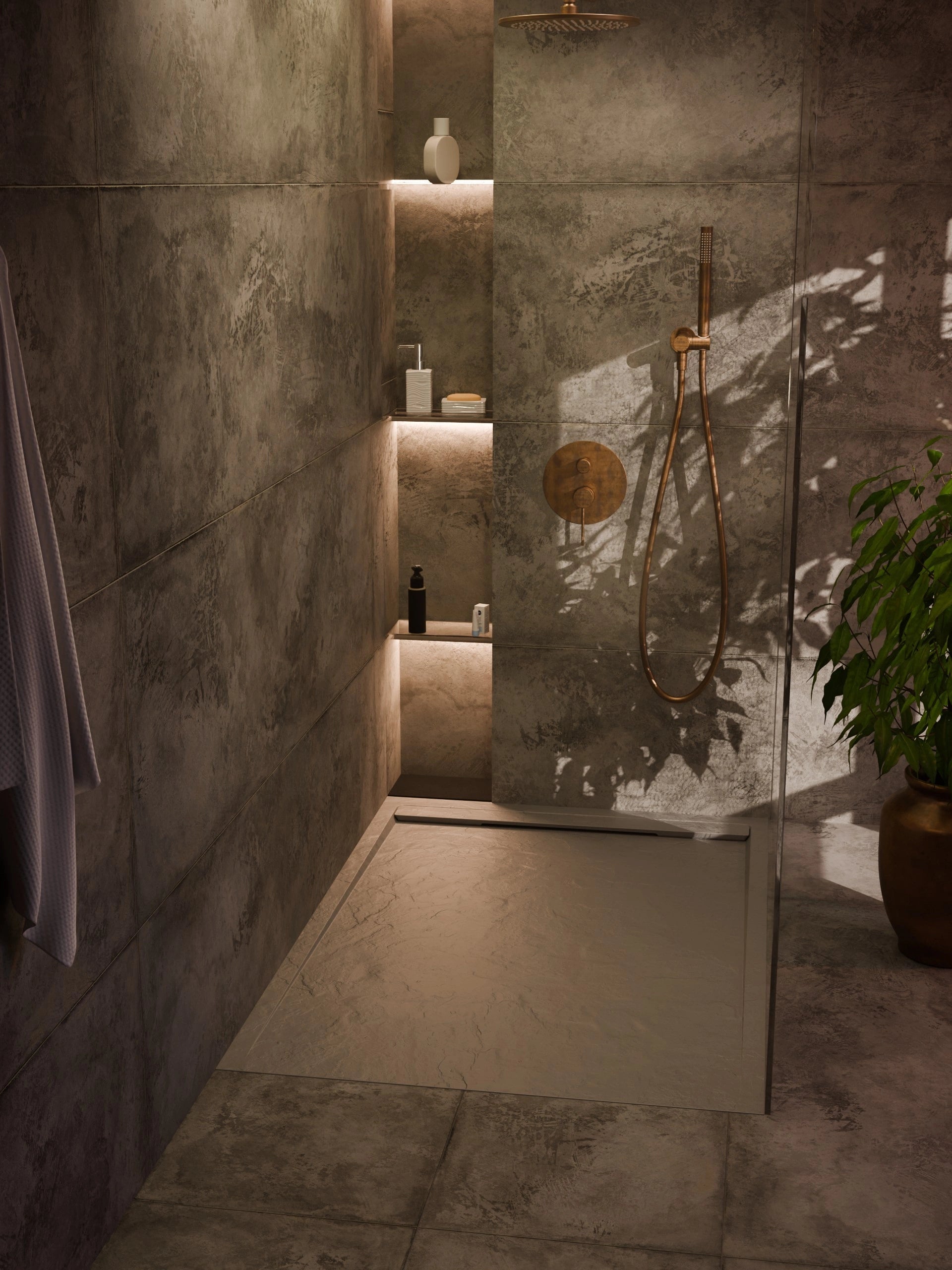 Glacial Slate Rectangle Slimline Shower Tray