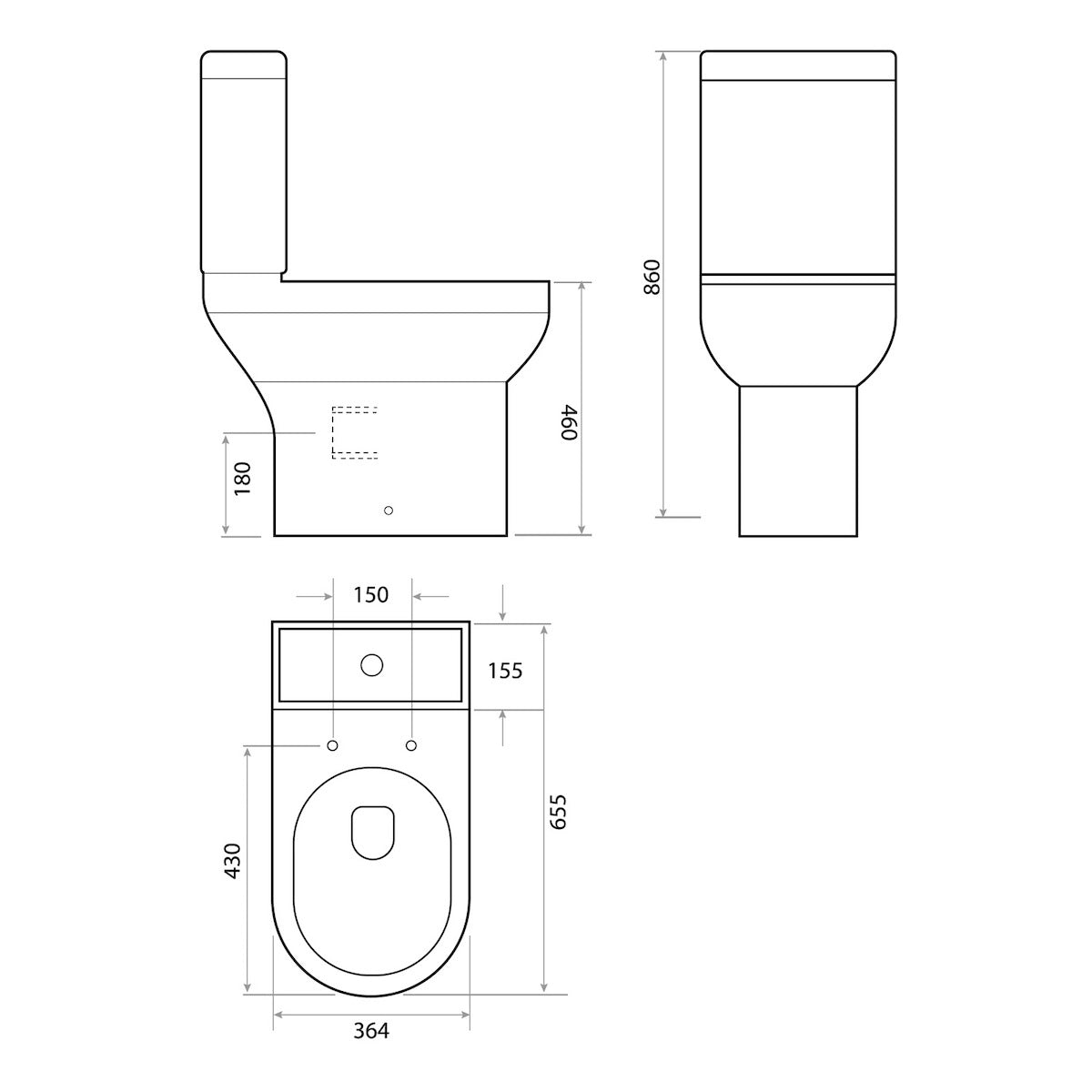 Spa Comfort Height Closed Back Scudo WC Toilet with Soft Close Seat Option