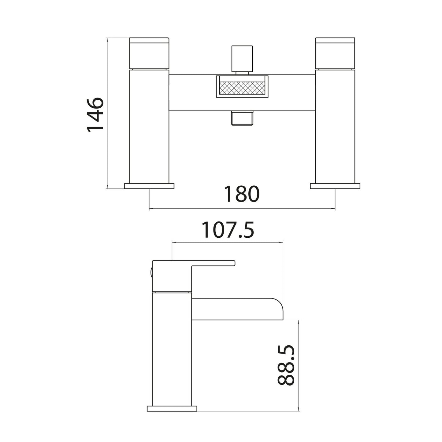 Victoria Bath Shower Mixer Tap with Shower Kit and Wall bracket