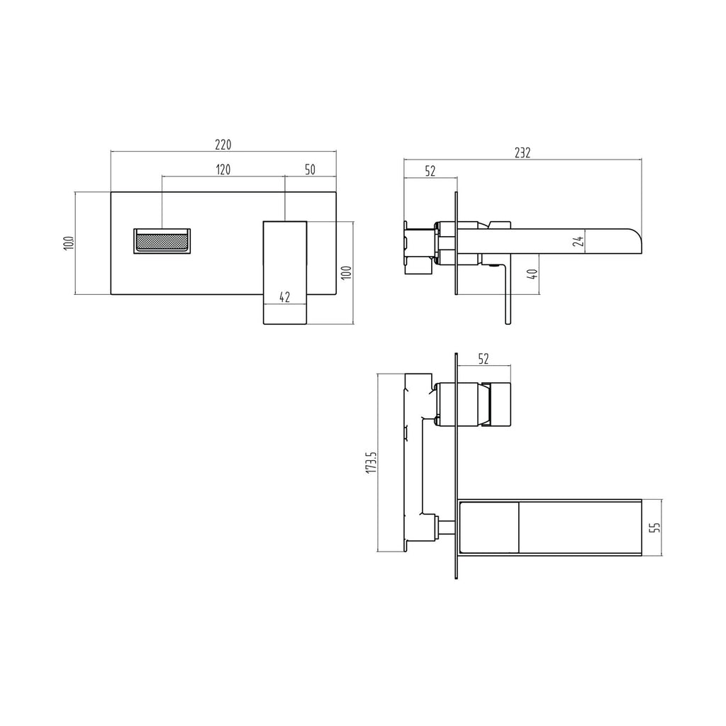 Victoria Wall Mounted Mono Basin Tap