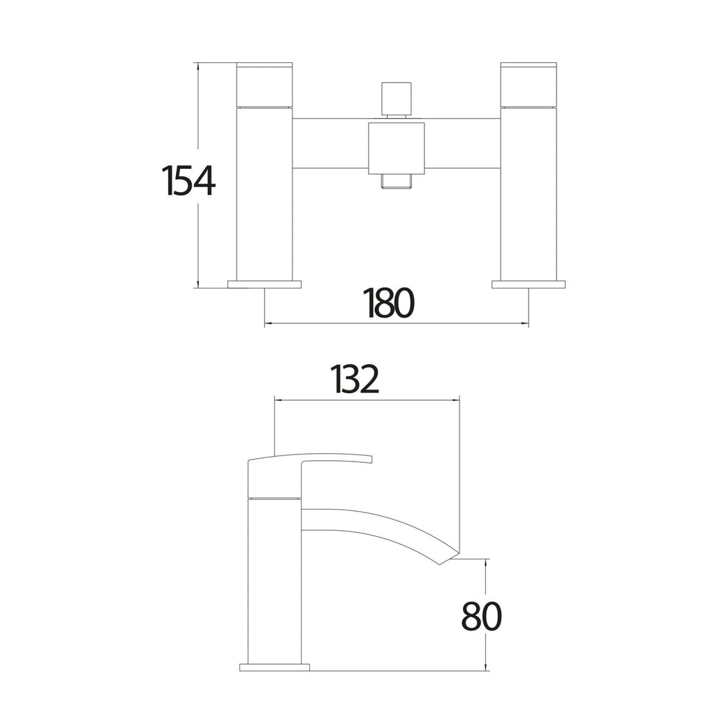Descent Chrome Bath Shower Mixer Tap with Shower Kit and Wall bracket