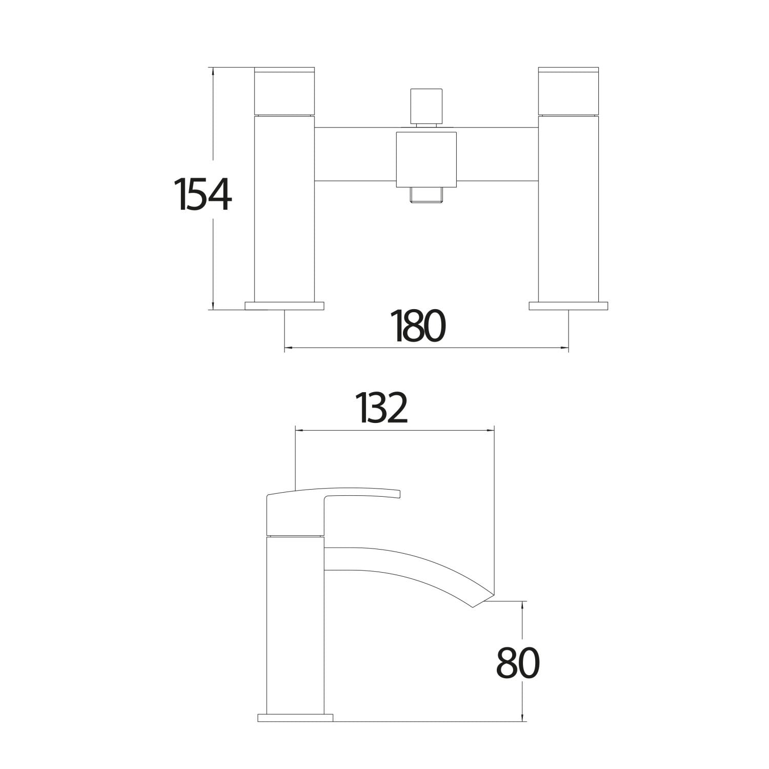 Descent Chrome Bath Shower Mixer Tap with Shower Kit and Wall bracket