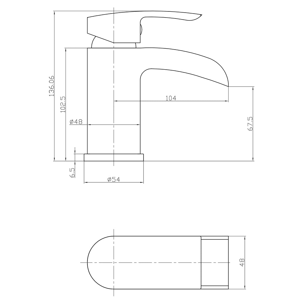 Monument Mono Basin Mixer Tap with Push Waste
