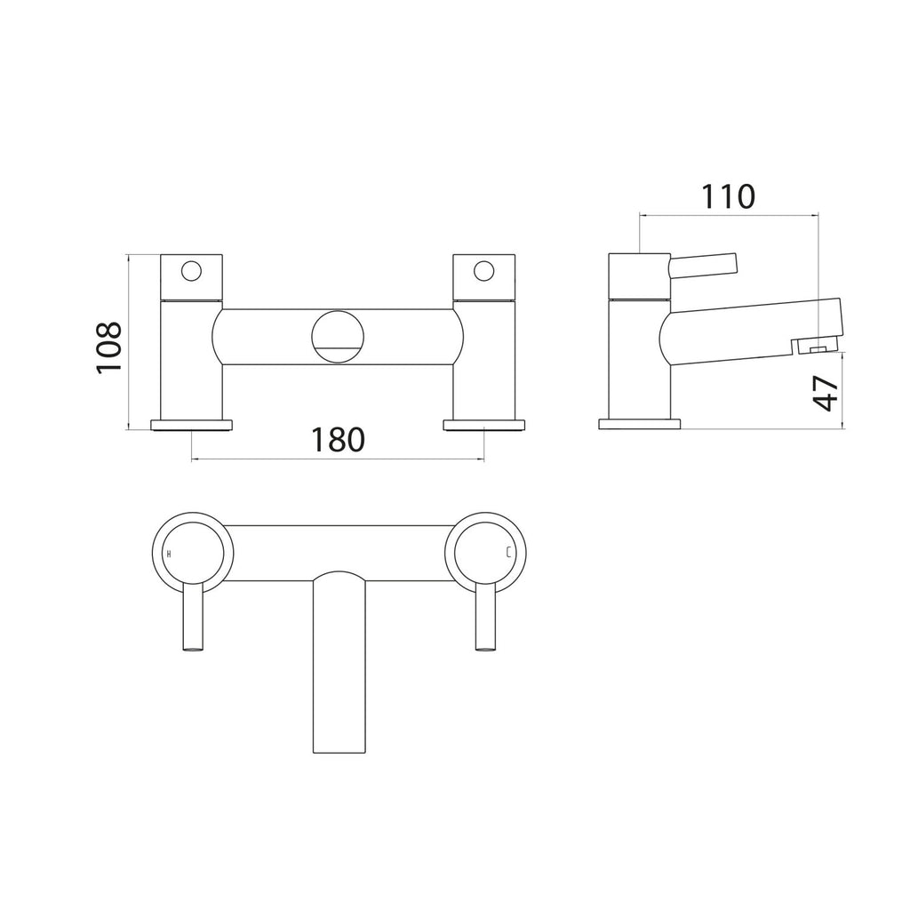 Premier Bath Shower Mixer Tap with Shower Kit and Wall bracket