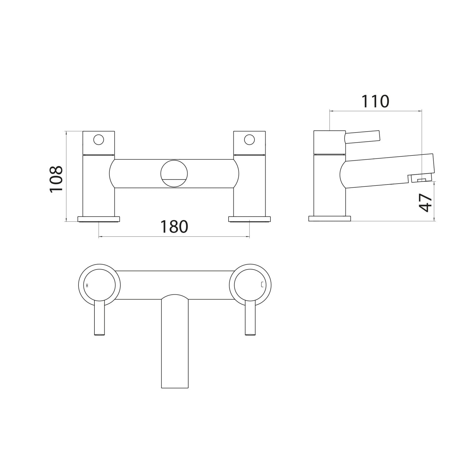 Premier Bath Shower Mixer Tap with Shower Kit and Wall bracket