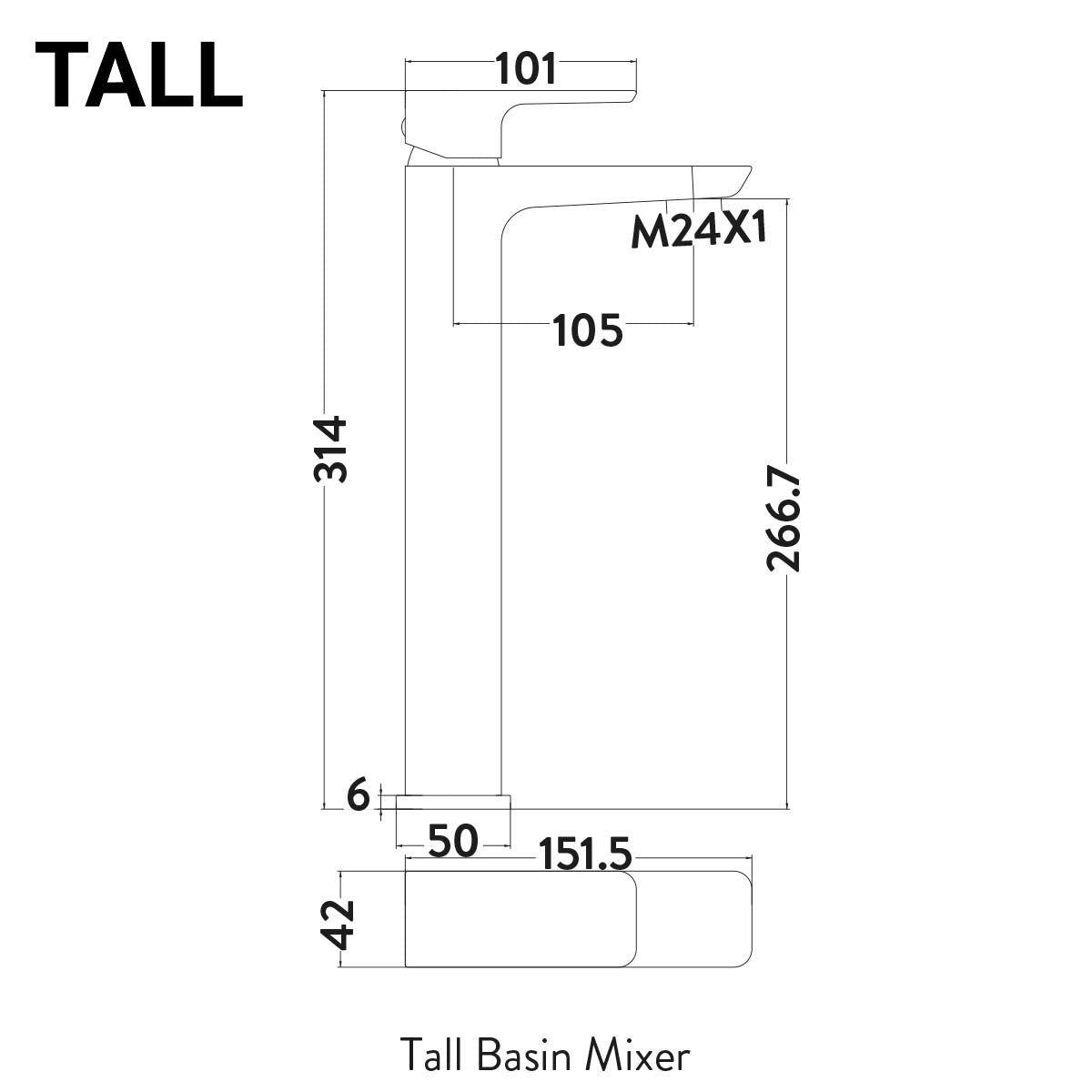 Muro Mono Basin Mixer Tap
