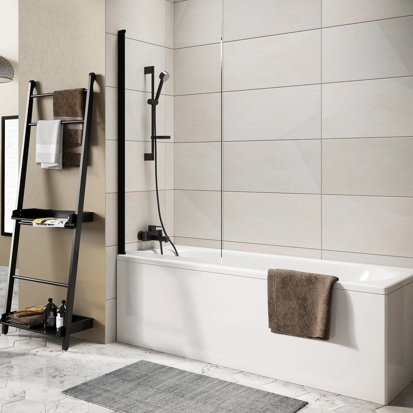 Thalia Single Panel Shower Bath Screen