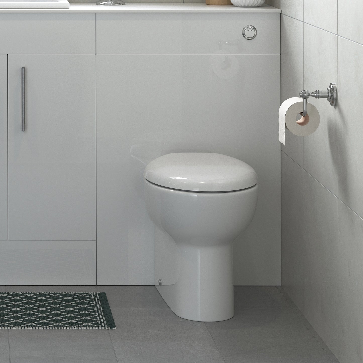 Laurino Rimless Back to Wall WC Toilet with Soft Close Seat